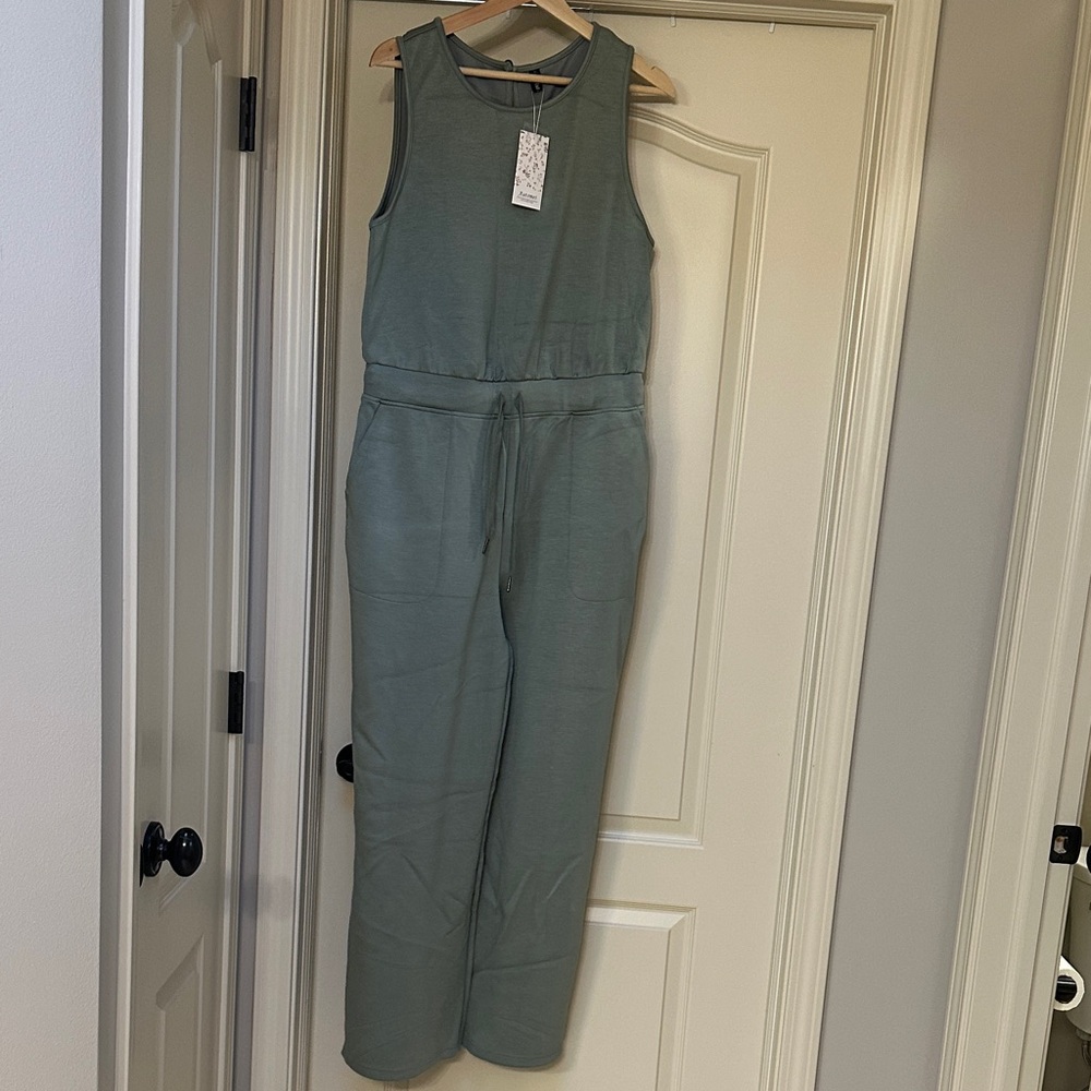 Sleeveless Jumpsuit in Sage
